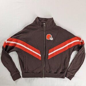 Cleveland Browns Football Full Zip High Neck Long Sleeve Stripe Track Jacket
